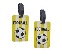 Kids Luggage Tags for Suitcases 2 Pack, Personalised Football Design Waterproof Bag Tags for Backpack Children’s Suitcase