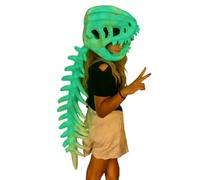 Kids Luminous Dinosaur Skeleton Costume | Cosplay Clothing & Accessories | Roleplay Outfits for Party | For Show School Theater Haunted House Comic Convention Masquerade In