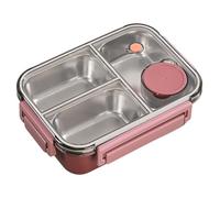 Kids Lunch Box - 304 Stainless Steel 22.5x16.5x7cm | Salad Container Adult Luncħ Ɓox with 3 Compartment Larg Capacity | Portable Food Containers for Adults Students Office School Travel Home