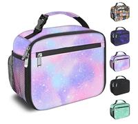 Kids Lunch Box for Boys Girls Lunch Bag Insulated Durable Lunchbox Children Lunch Tote Bag for School Pink Starry Sky