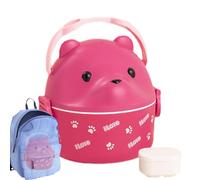 Kids Lunchbox Containers, Lovely Bear Shaped Insulated Lunch Box, Microwave Safety Carrying Handle Lunch Organizer for Adult Kids