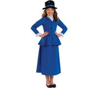Kids Magic Nanny Costume S - XL Girls Victorian Fancy Dress Book Day Week TV