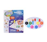 Kids Magic Paintbrush Set Multifunctional Educational Drawing Tool Stamp Kit for Home and Classroom Activities for Kids Boys Girls Plastic 4 Stamps 2 Brushes 8 Stamp Pads 18 Papers