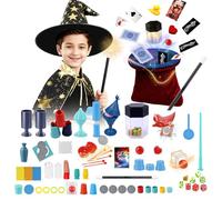 Kids Magic Set, Magic Tricks with Magic Hat & Instruction & Magician Costume, Toys for 6 7 8 9 10 11 12 Year Old Boys Girls Gifts, 75+ Tricks