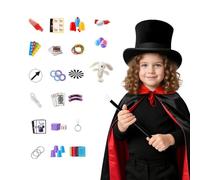 Kids Magic Set with Hat Wand Gloves Rabbit Puppet Cool Costume | Kids Cosplay Magic Tricks Props for Boys Girls Beginners Christmas Halloween Carnival School Role Play