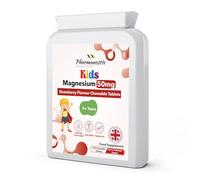 Kids Magnesium 120 Chewable Tablets - 50mg Magnesium for Anxiety, Sleep & Tics | Tasty Strawberry Flavour | Children’s Supplement 4+ | Vegan, Sugar-Free, Made in UK | Pharmanostix