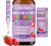 Kids Magnesium Glycinate 30ml - Berry Bedtime | Supa Supps Liquid Magnesium Glycinate 3-in-1 Drops Support Relaxation, Calm, Balanced Energy, Focus & Growth | Easy Daily Supplement 1 Months Supply