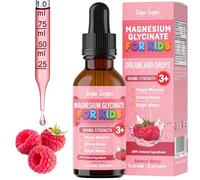 Kids Magnesium Glycinate 30ml - Raspberry Flavour | Supa Supps Liquid Magnesium Glycinate 3-in-1 Drops Support Relaxation, Calm, Balanced Energy, Focus & Growth | Easy Daily Supplement 1 Months Supply