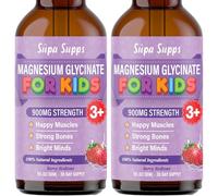 Kids Magnesium Glycinate 60ml - Berry Bedtime | Supa Supps Liquid Magnesium Glycinate 3-in-1 Drops Support Relaxation, Calm, Balanced Energy, Focus & Growth | Easy Daily Supplement 2 Months Supply