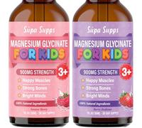 Kids Magnesium Glycinate 60ml - Berry Bedtime | Supa Supps Liquid Magnesium Glycinate 3-in-1 Drops Support Relaxation, Calm, Balanced Energy, Focus & Growth | Easy Daily Supplement 2 Months Supply