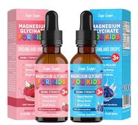Kids Magnesium Glycinate 60ml - Blueberry + Raspberry | Supa Supps Liquid Magnesium Glycinate 3-in-1 Drops Support Relaxation, Calm, Balanced Energy, Focus & Growth | Easy Daily Supplement