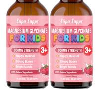 Kids Magnesium Glycinate Liquid 60ml Raspberry Focus & Growth Support | Supa Supps magnesium liquid drops support focus, growth and balanced energy for children, easy daily dose, Raspberry