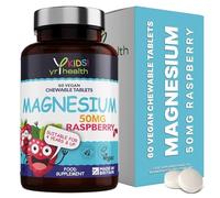 Kids Magnesium Tablets 50mg Chewable - Vegan Certified, Natural | Gentle magnesium citrate for sleep, muscle & nerve support, for Children aged 4+