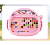 Kids Magnetic Bead Drawing Board, Educational Toy for Children 3-6 Years, Portable Dot Art Design Tablet with Magnetic Pen, Blue, Pink & White, 20x16cm (Pink)