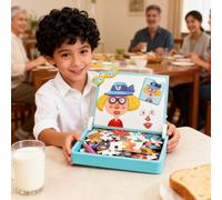 Kids Magnetic Board With Faces, Magnetic Dress Up Puzzle Game, Educational Facial Expression Learning Puzzle For Children, For Boys Girls Preschool Road Trip Car Airplane Travel Homeschool