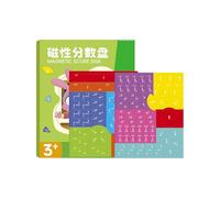 Kids Magnetic Fraction Tiles - Color Coded Education Tools for Visual Math Instruction, Hands On Teaching with Interactive Function, Puzzle Learning Blocks for Homeschool, 22x17 cm