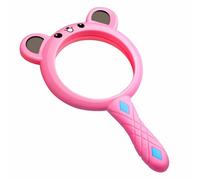 Kids Magnifying Glass 3X Handheld Magnification with 75mm Magnifying Lens, Shatterproof Magnifier with Non-Slip Soft Rubber Handle for Reading Books Inspecting Insects Hobbies Arts and Crafts (Pink)