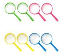 Kids Magnifying Glass, 8 Pack Small Handheld Magnifying Glasses for Children, 60mm Colorful Magnifiers for Reading, Science Exploration, Outdoor Activities, 26 x 19 x 2cm