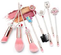 Kids Makeup Brush Set - 8pc Sailor Moon Anime Design with Metal Handle for Girls