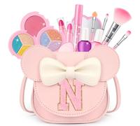 Kids Makeup Kit for Girls - 18 Pcs Real Washable Make Up Set - Non Toxic Toddlers Cosmetic with Letter Mouse Ear Purse - Dress up Birthday Gifts for 3 4 5 6 7 8 Years Old Girls - N