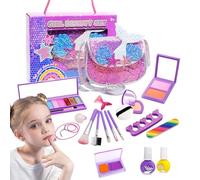 Kids Makeup Kit,Interactive Washable,Pretend Play Makeup Blush Brushes - for 3 To 12 Years Old Daughters Granddaughters Sisters Classmates Preschoolers
