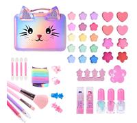 Kids Makeup Kit, with a Cute Handbag Case, 1 Set, Princess Makeup Set, Real Cosmetic Toy with Cat-Shaped Purse, Promotes Creative & Imaginative Play, for Girls Role-Playing