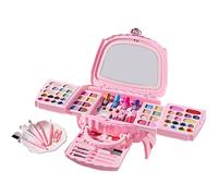 Kids Makeup, Little Girl Real Makeup Set, Natural Washable Cosmetics Kit, Travel Friendly Beauty Collection, Safe Pretend Play for 3-12 Years Old, Teens, 18.11x14.17x11.02 inches