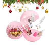 Kids Makeup Set - ABS 12cm | Ribbon Christmas Ball Design Cosmetic | Make Up Starter Kit Fun Holiday Cosmetic Set For Children, Playtime, Dress-Up, Creative Makeup Activities, And Gift Giving