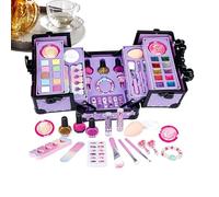 Kids Makeup Set,Portable Washable Cosmetic with Storage Case | Play Makeup Set | for Ages 4-12, Birthday, Party, Dress Up, Role Play