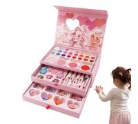 Kids Makeup Set, Washable Educational Princess Cosmetic Playset for Birthday Parties, School Events, Class, Stage Performance, Community Craft Workshops, Pretend Salon and Daily Creativity
