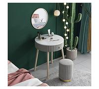 Kids Makeup Set with Round Wall Mirror P Stool 77cm Height Illuminated Dressing Table for Girls Desk with Mirror for Young ties