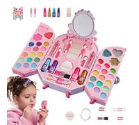 Kids Makeup Sets for Girls | Washable Princess Dressing up Kit Vanity Case | Girls Make up Set, Kids Makeup Kit with Eyeshadow, Nail Polish, Cosmetic Brush, Lip Gloss for 3-12 Girl