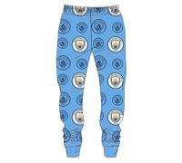 Kids Man City Fleece Lounge Pants Bottoms Manchester Pyjamas Pjs 5-12 Years (7-8 Years)
