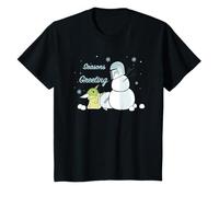 Kids Mandalorian Snowman Seasons Greeting Christmas T-Shirt
