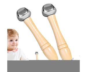 Kids Manual | 2 Wooden Rattles with Battle Early Learning Rattle - for Classroom Home Preschool School Party Preschool Birthday Camping
