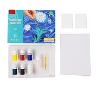 Kids Marbling Paint Kit - Painting on Water Art Set, Vibrant Pigments, Easy to Use Craft Kit | Creative Gift Girls and Boys Ages 6 7 8 9+, Fun DIYs Activity for Home, School, Birthday, Holidays