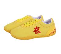 Kids Martial Arts Shoes Canvas Taekwondo Kung Fu Tai chi Footwear Martial Arts Exercises Training Shoes for Children Daily (Size:41(24cm),Color:Yellow)