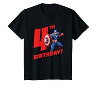 Kids Marvel Captain America 4th Birthday T-Shirt