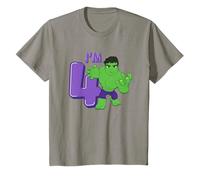 Kids Marvel Hulk Cute Hulk 4th Birthday I'm 4 T-Shirt