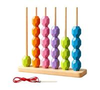 Kids Matching Toy - Math Counting & Logical Thinking Toy, Wooden Bead Stacking & Color Sorting Game for Boys, Preschoolers & Children Ages 3 to 6, Perfect for Home, Classroom and Travel