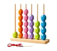 Kids Matching Toy, Skill-Building Playtime, 1-Set, Wooden Beads Sequencing Toy, Sorting And Stacking Plaything, Develops Logical Thinking, For Children 3-6 Years Old Home Classroom