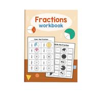 Kids Mathematics Fraction Workbook 28x20.5cm for Learning Fractions Portable