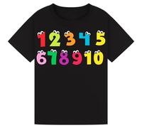 Kids Maths Day Counting 1-10 Emojis T-Shirt for Boys & Girls - Fun Emoji Design, Educational Tee for Children, Perfect for School or Learning Activities Black 12-13Y