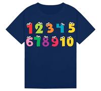 Kids Maths Day Counting 1-10 Emojis T-Shirt for Boys & Girls - Fun Emoji Design, Educational Tee for Children, Perfect for School or Learning Activities Navy 12-13Y