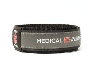 Kids Medical Alert Bracelet, Emergency ID Band, Fabric Wristband, Phone Access, Alerts Contacts, Autism ADHD Allergy, Learning (Small (Up to 6" Wrist), Charcoal)