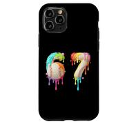 Kids Meme 67 Number Six 6 Seven 7 Ice Cream Drips Baseball Case for iPhone 11 Pro