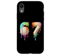 Kids Meme 67 Number Six 6 Seven 7 Ice Cream Drips Baseball Case for iPhone XR