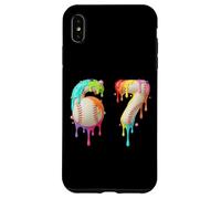 Kids Meme 67 Number Six 6 Seven 7 Ice Cream Drips Baseball Case for iPhone XS Max