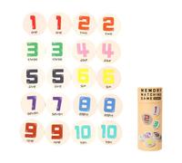 Kids Memory Game, Matching Toys, Development Early Learning, with 20 Wood Cards, Educational Toys for Birthday,Travel Age 3-6, Number Pattern