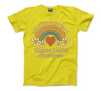 Kids Mental Health T-Shirt - It's Ok Not to Be Ok Tee Rainbow Be Kind World Mental Health Day Tee Positivity Awareness - 5-6 Years Yellow